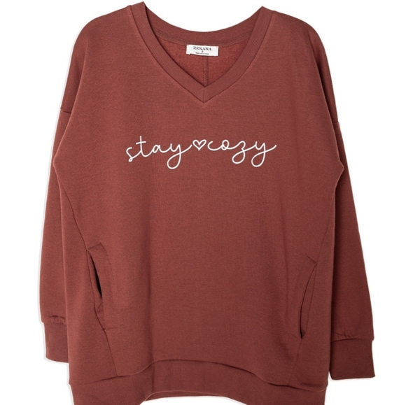 Stay Cozy V-Neck - Picture 2 of 2